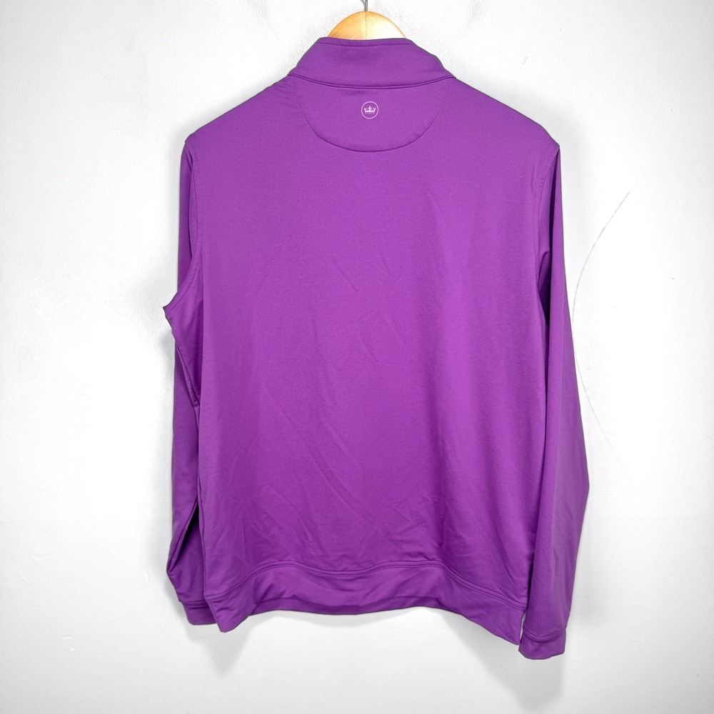 St. Ives Peter Millar Melange Performance Quarter Zip Pullover Men Medium Purple - Picture 2 of 10